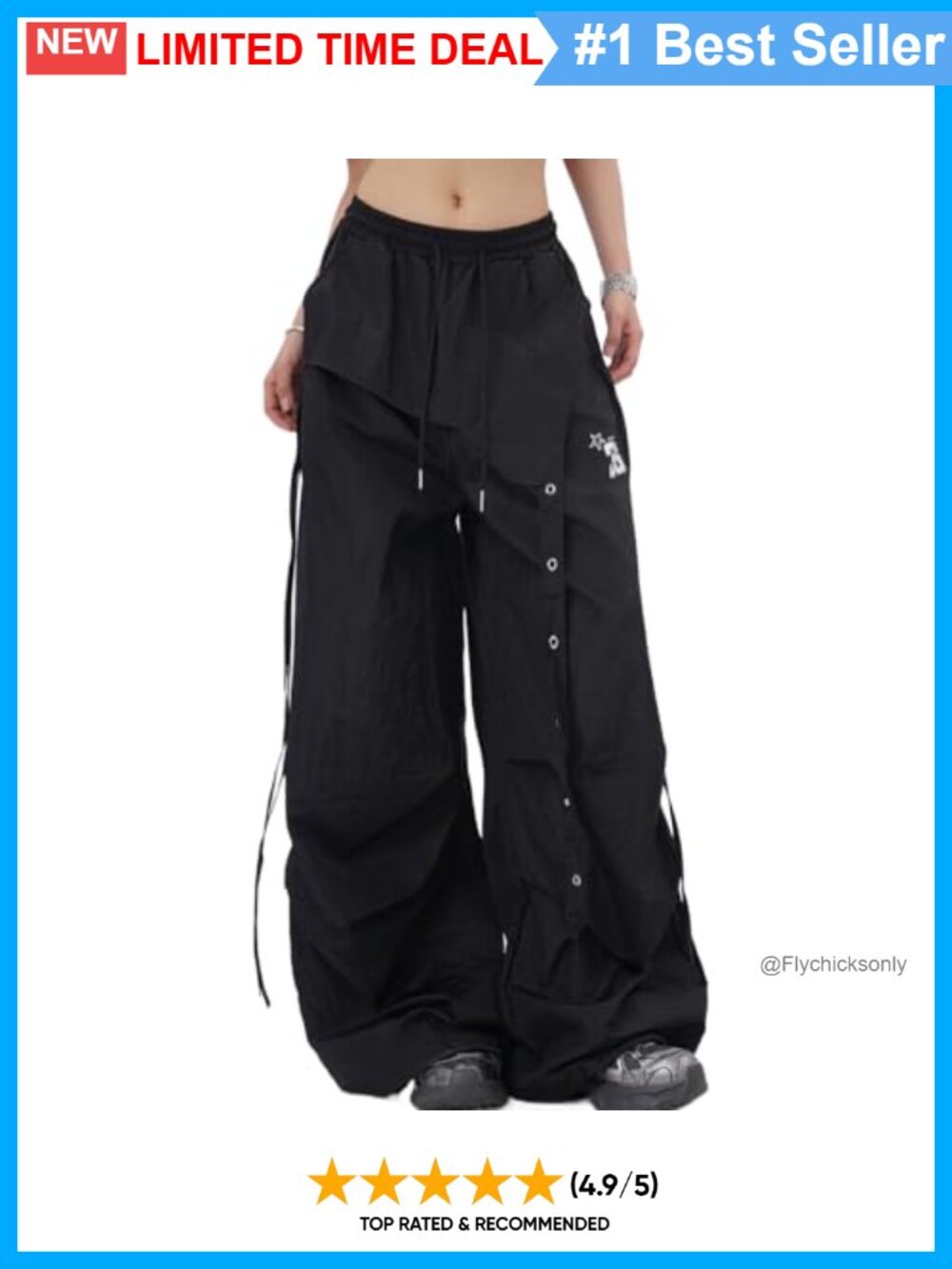 Women's Baggy Cargo Sweatpants High Waisted Quick Dry Wide Leg